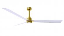  AKLK-BRBR-MWH-72 - Alessandra 3-blade transitional ceiling fan in brushed brass finish with matte white blades. Optim