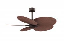  AKTP-TB-WN - Alessandra Tropical 5-blade ceiling fan in Textured Bronze and Walnut Tone blades.