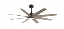  ANLK-BK-GA-64 - Ariella 8-blade ceiling fan in Matte Black and Gray Ash Tone blades