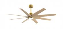  ANLK-BRBR-LM-64 - Ariella 8-blade ceiling fan in Brushed Brass and Light Maple Tone Blades