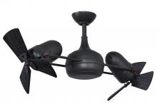 Matthews Fan Company DG-BK-WDBK - Dagny 360° double-headed rotational ceiling fan in Matte Black finish with solid matte black wood