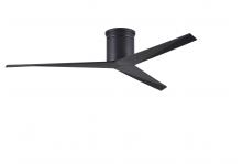 Matthews Fan Company EKH-BK-BK - Eliza-H 3-blade ceiling mount paddle fan in Matte Black finish with matte black ABS blades.
