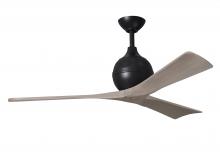  IR3-BK-GA-52 - Irene-3 three-blade paddle fan in Matte Black finish with 52" gray ash tone blades.