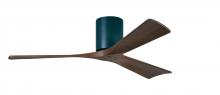 Matthews Fan Company IR3H-BK-WA-52 - Irene-3H three-blade flush mount paddle fan in Matte Black finish with 52” solid walnut tone bla