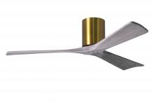 Matthews Fan Company IR3H-BRBR-BW-52 - Irene-3H three-blade flush mount paddle fan in Brushed Brass finish with 52” solid barn wood ton