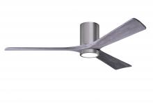  IR3HLK-BP-BW-60 - Irene-3HLK three-blade flush mount paddle fan in Brushed Pewter finish with 60” Barn Wood tone b