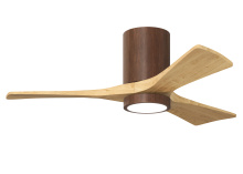 Matthews Fan Company IR3HLK-WN-LM-42 - Irene-3HLK - 42" Three Blade Flush Mount Paddle Fan - 5CCT Integrated LED - Walnut Tone Finish