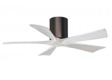 Matthews Fan Company IR5H-BB-MWH-42 - Irene-5H five-blade flush mount paddle fan in Brushed Bronze finish with 42” solid matte white w