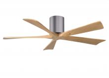 Matthews Fan Company IR5H-BP-LM-52 - Irene-5H three-blade flush mount paddle fan in Brushed Pewter finish with 52” Light Maple tone b