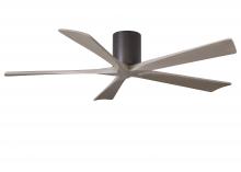  IR5H-TB-GA-60 - Irene-5H three-blade flush mount paddle fan in Textured Bronze finish with 60” Gray Ash tone bla