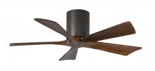 Matthews Fan Company IR5H-TB-WA-42 - Irene-5H five-blade flush mount paddle fan in Textured Bronze finish with 42” solid walnut tone