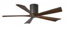 Matthews Fan Company IR5H-TB-WA-52 - Irene-5H five-blade flush mount paddle fan in Textured Bronze finish with 52” solid walnut tone