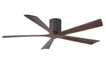 Matthews Fan Company IR5H-TB-WA-60 - Irene-5H five-blade flush mount paddle fan in Textured Bronze finish with 60” solid walnut tone