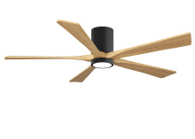 Matthews Fan Company IR5HLK-BK-LM-60 - Irene-5HLK - 60" Five Blade Flush Mount Paddle Fan - 5CCT Integrated LED - Matte Black Finish