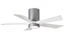 Matthews Fan Company IR5HLK-BN-MWH-42 - Irene-5HLK Flush Mounted 42" Ceiling Fan in Brushed Nickel and Matte White Blades with Integra