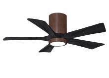 Matthews Fan Company IR5HLK-WN-BK-42 - IR5HLK five-blade flush mount paddle fan in Walnut finish with 42” solid matte black wood blades
