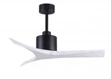 Matthews Fan Company MW-BK-MWH-42 - Mollywood 6-speed contemporary ceiling fan in Matte Black finish with 42” solid matte white wood