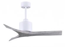  MW-MWH-BW-42 - Mollywood 6-speed contemporary ceiling fan in Matte White finish with 42” solid barn wood tone b