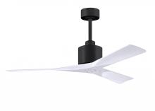  NK-BK-MWH-52 - Nan 6-speed ceiling fan in Matte Black finish with 52” solid matte white wood blades