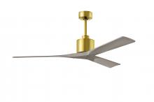 Matthews Fan Company NK-BRBR-GA-60 - Nan 6-speed ceiling fan in Brushed Brass finish with 60” solid gray ash tone wood blades