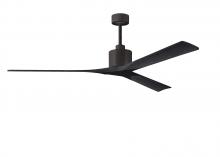  NKXL-TB-BK-72 - Nan XL 6-speed ceiling fan in Matte White finish with 72” solid matte black wood blades