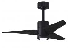  SJ-BK-BK-42 - Super Janet three-blade ceiling fan in Matte Black finish with 42” solid matte blade wood blades