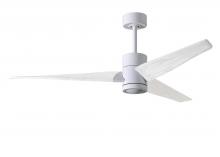  SJ-WH-MWH-60 - Super Janet three-blade ceiling fan in Gloss White finish with 60” solid matte white wood blades