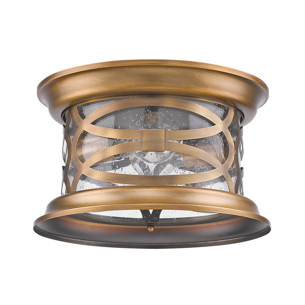 Lincoln 2-Light Antique Brass Ceiling Light