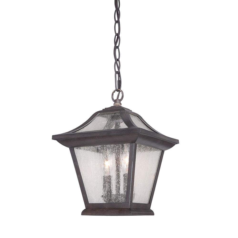 Aiken Collection Hanging Lantern 2-Light Outdoor Black Coral Light Fixture