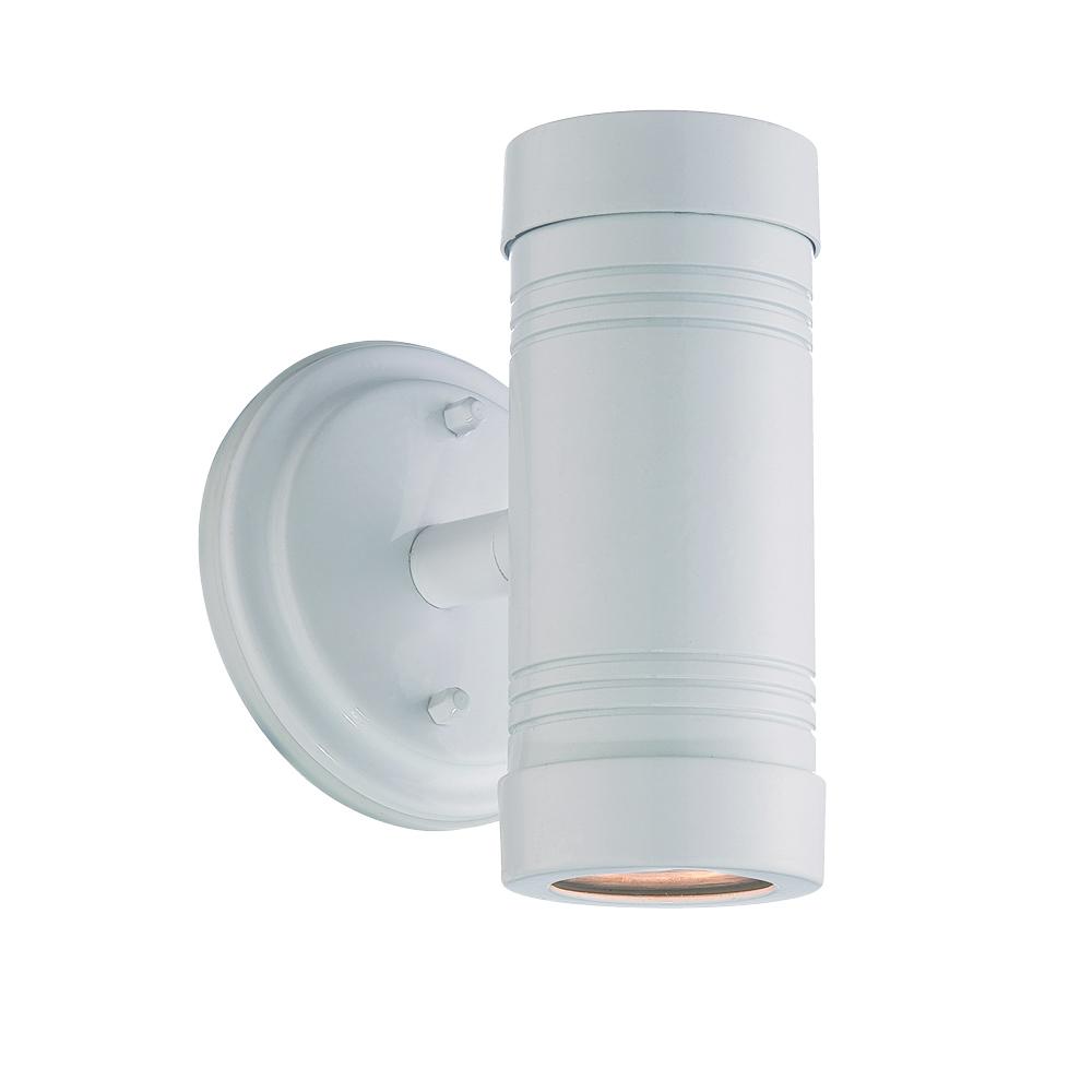 2-Light White Cylinder Wall Light