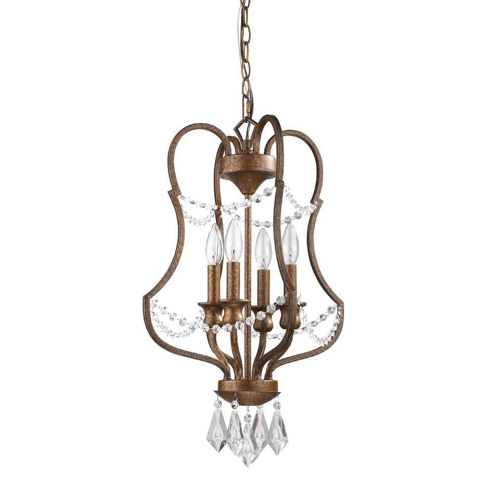 Gianna 4-Light Russet Chandelier With Crystals Accents
