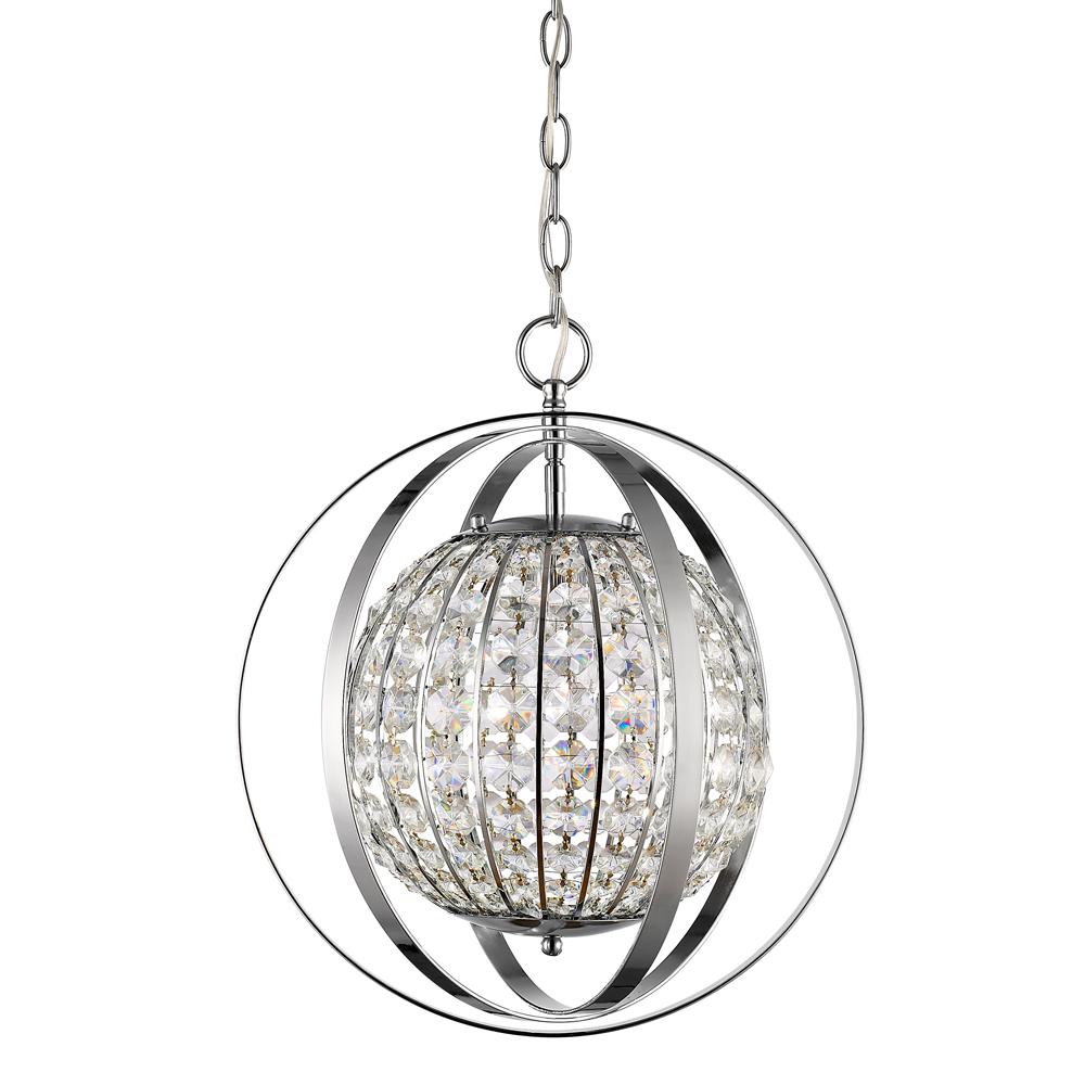 Olivia Indoor 1-Light Pendant W/Crystal In Polished Nickel