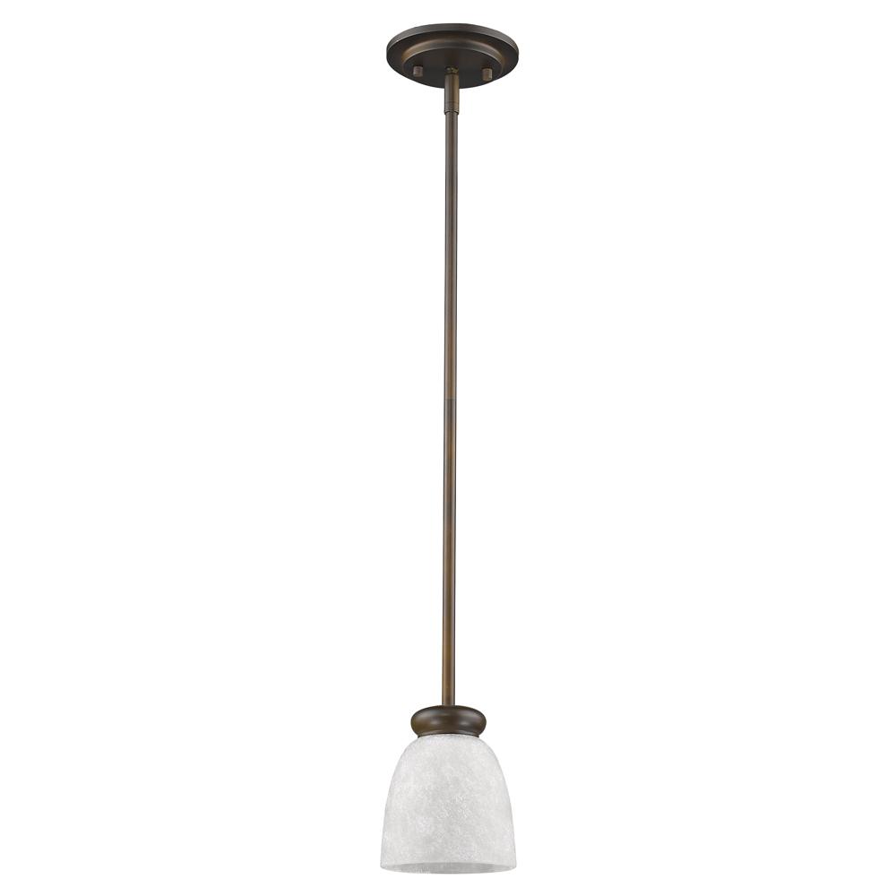 Alana 1-Light Oil-Rubbed Bronze Chandelier With Etched Glass Shade
