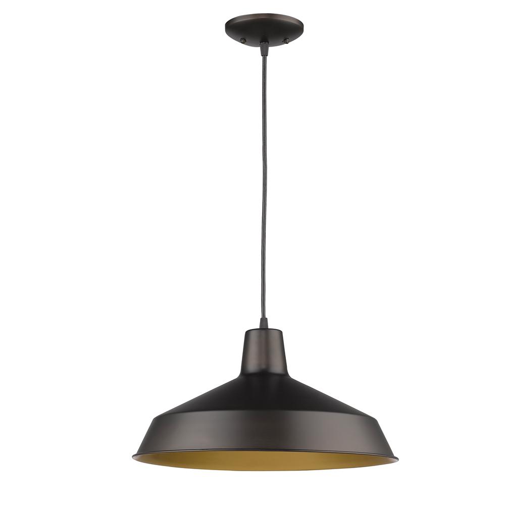 Alcove Indoor 1-Light Pendant W/Metal Shade In Oil Rubbed Bronze