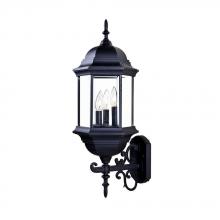  5180BK - Madison Collection Wall-Mount 3-Light Outdoor Matte Black Light Fixture