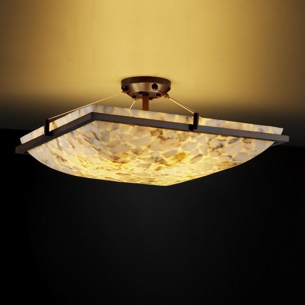 18" Square LED Semi-Flush Bowl w/ Ring