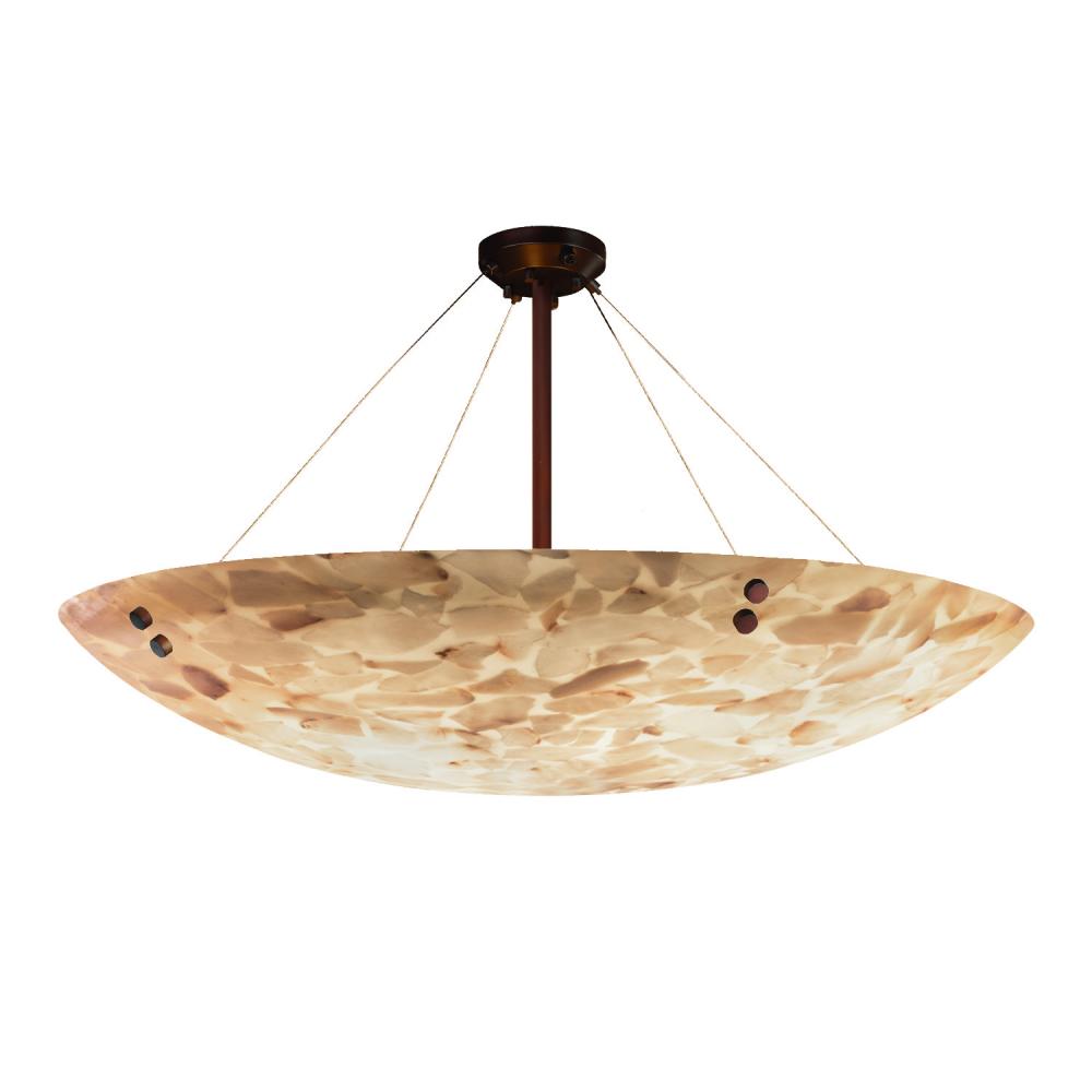 60" LED Semi-Flush Bowl w/ Concentric Squares Finials