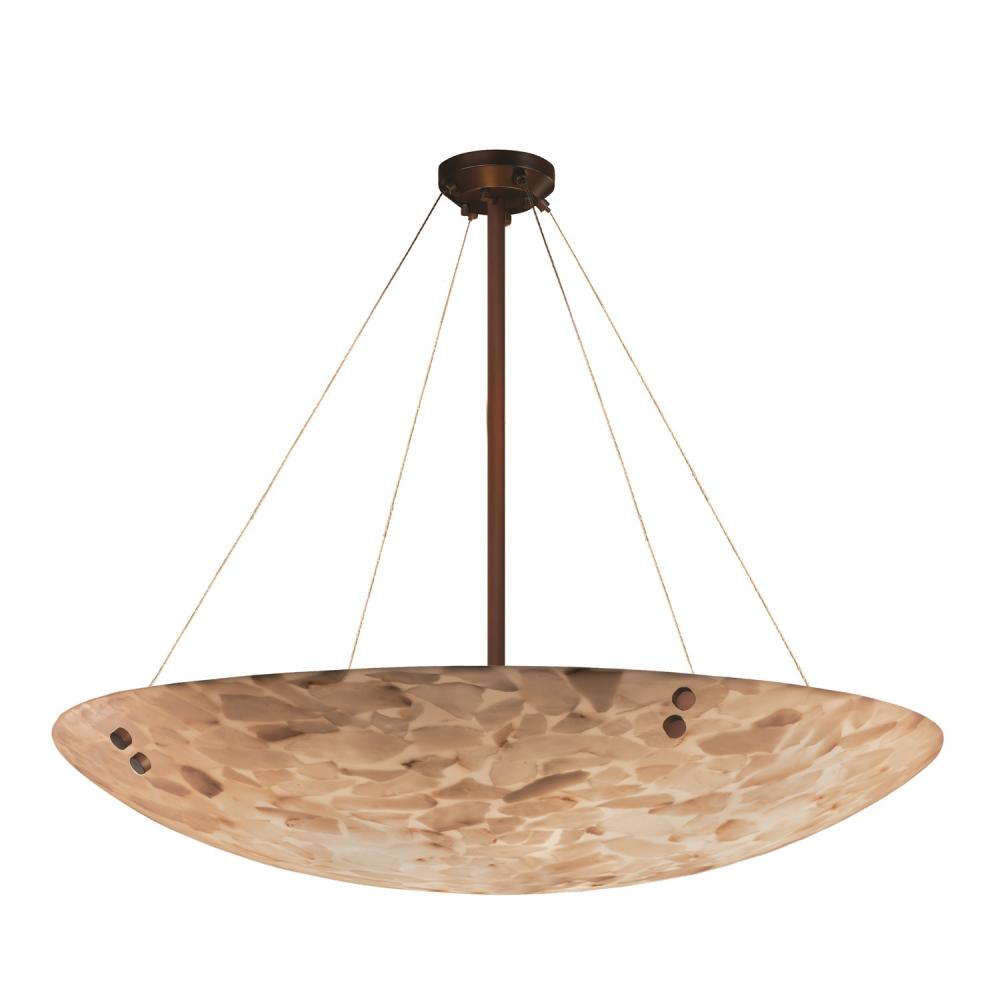 60" LED Pendant Bowl w/ PAIR SQUARE FINIALS