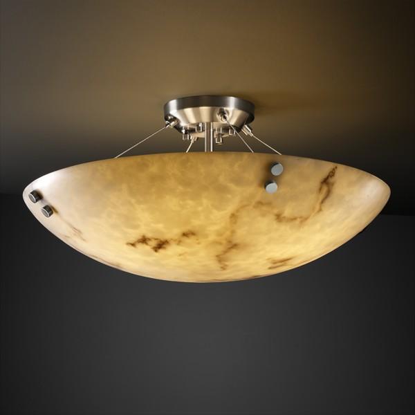 36 Semi Flush Bowl W Concentric Circles Finials Fal 9654 35