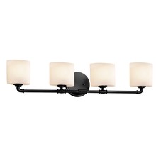 Justice Design Group FSN-8464-30-OPAL-MBLK - Bronx 4-Light Bath Bar