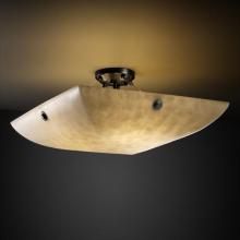 Justice Design Group CLD-9651-35-DBRZ-F6 - 18" Semi-Flush Bowl w/ Concentric Circles Finials
