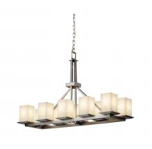 Justice Design Group CLD-8650-15-NCKL-LED10-7000 - Montana 10-Light Rectangular Ring LED Chandelier