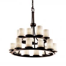 Justice Design Group CLD-8767-10-DBRZ-LED21-14700 - Dakota 21-Light 2-Tier Ring LED Chandelier