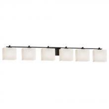 Justice Design Group FSN-8446-55-OPAL-MBLK-LED6-4200 - Era 6-Light LED Bath Bar