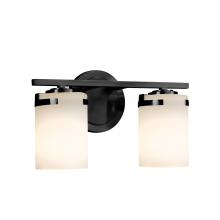 Justice Design Group FSN-8452-10-OPAL-MBLK-LED2-1400 - Atlas 2-Light LED Bath Bar