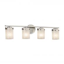 Justice Design Group FSN-8454-10-WEVE-NCKL-LED4-2800 - Atlas 4-Light LED Bath Bar