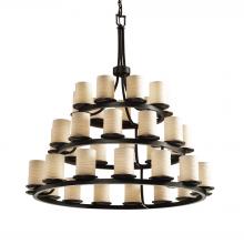 Justice Design Group POR-8712-10-WAVE-MBLK-LED36-25200 - Dakota 36-Light 3-Tier Ring LED Chandelier