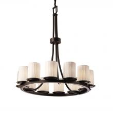 Justice Design Group POR-8763-10-WFAL-DBRZ-LED12-8400 - Dakota 12-Light Ring LED Chandelier (Tall)