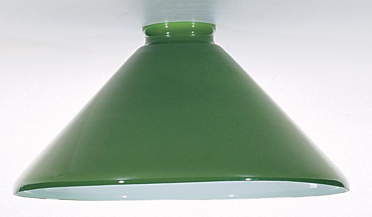 Opal Glass Cased Shade; Diameter 10 inch; Fitter 2-1/4 inch; Height 5 inch; Green