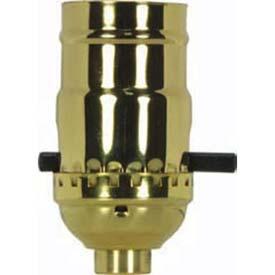 On-Off Push Thru Socket; 1/8 IPS; 3 Piece Stamped Solid Brass; Polished Nickel Finish; 660W; 250V;